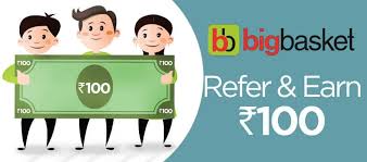 Big Basket referral code - Get 100rs Credit for every friends referred 