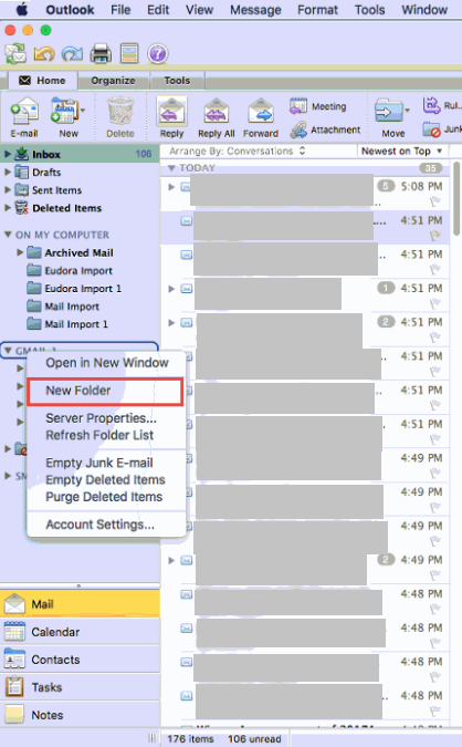 gmail all mail folder missing in outlook 2016