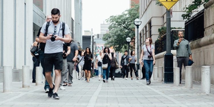 Pedestrians, Crossing, Road, Street, City, Urban